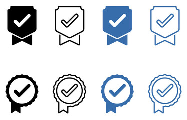 Set of checkmark icons in various colors and styles