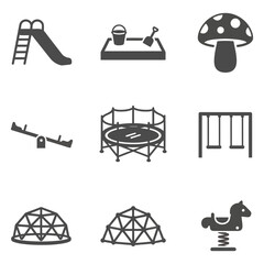 Playground equipment icons for kids fun and outdoor play
