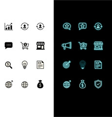 Modern business icons for professional use