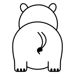 Fototapeta premium Cute hippo back stroke