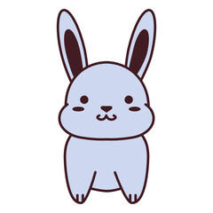 Obraz premium Cute gray bunny flat
