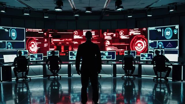 Team Responds Swiftly, Command Center Manages Cyber Threat Analysts Update Threat Maps Amid Tense Command Environment, Urgent Cyber Defense Operation Led By Illuminated Team In Secure Control Facility