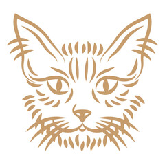 Obraz premium Cat head curve stroke