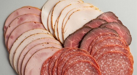 Assorted Sliced Cold Cuts Platter: Ham, Turkey, Roast Beef, Salami Feast for Parties and Buffets, Delicious Deli Meat Selection perfect for National Cold Cuts Day