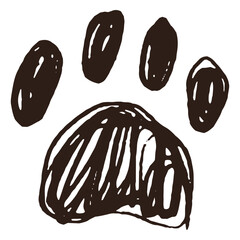 Hand drawn paw stroke