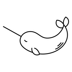 Sleeping narwhal stroke © Vexels
