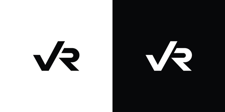 Modern and strong letter VR initials logo design