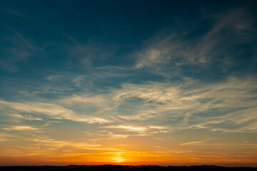 Obraz premium colorful summer sunset on meadow