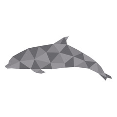 Simple color polygonal dolphin sideways © Vexels
