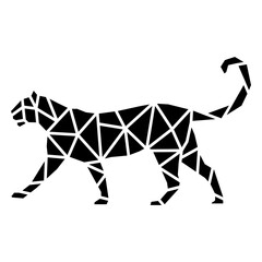 Walking cougar polygonal cut out © Vexels