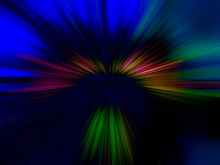 Illustration Explosion Multi Colour Variation Fantasy Straight Stripes Burst Black Background. 