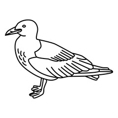 Fototapeta premium Simple stroke seagull profile