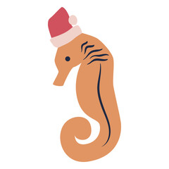 Christmas seahorse flat © Vexels