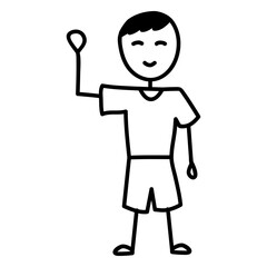 Standing and waving boy doodle © Vexels