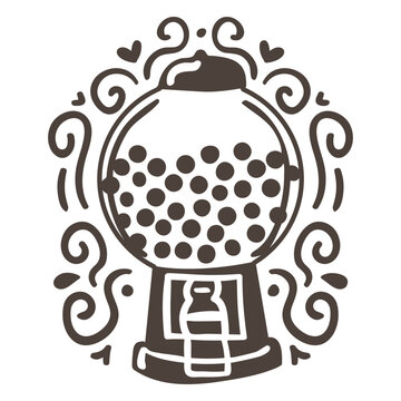 Bubblegum machine design filled stroke