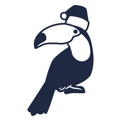 Christmas santa hat toucan © Vexels