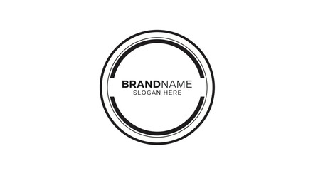 Black Circle Logo Template with Placeholder Text.