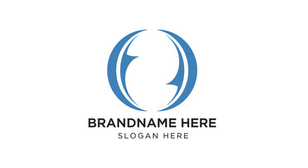 Blue Dolphin Logo Template Placeholder Design.