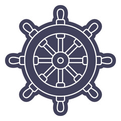 Obraz premium Blue ship rudder cut out