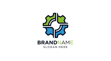 Colorful Gear Logo Design Template.
