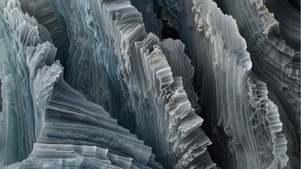 Obraz premium Selenite Mineral Texture Background With Frosty Blue and Soft Gray Stone Texture