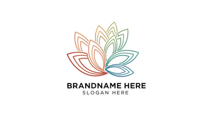 Colorful Lotus Flower Logo Design Template.