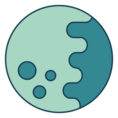 Full moon geometric color stroke element