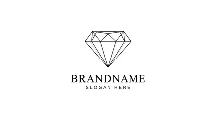 Naklejka premium Diamond Logo Design Template with Placeholder Text.