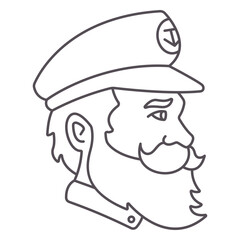 Obraz premium Ship's captain profile stroke