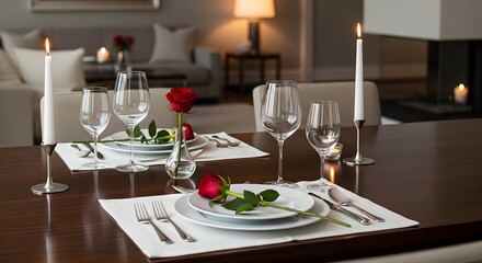 Fototapeta premium Minimalist Valentine’s Day Table Setting