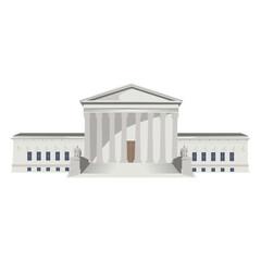 Fototapeta premium Capitol front american landmark semi flat