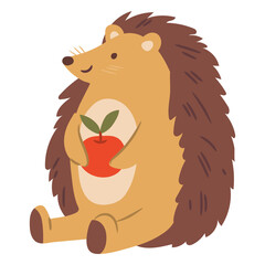 Cute hedgehog flat © Vexels