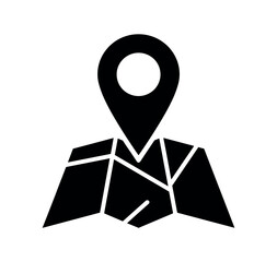 Map location pin vector icon, gps navigation destination marker symbol on transparent background