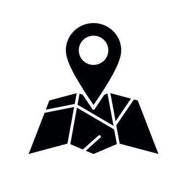 Map location pin vector icon, gps navigation destination marker symbol on transparent background