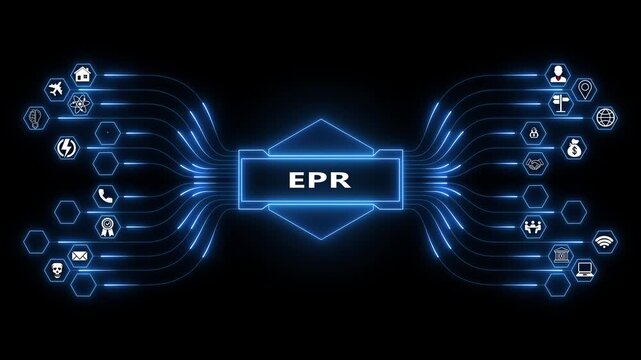 Modern motion graphic enterprise EPR processes with dynamic icon analytics, corporate presentation, software demos,business technology.4k animation video