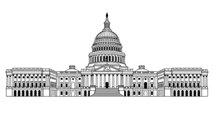 Elegant illustration of the united states capitol building in washington d c Vector © jannat Stock