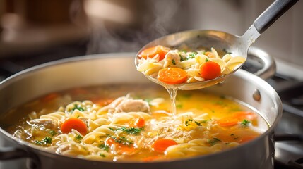 cooking pot with vegetables and chicken