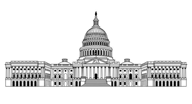 Elegant illustration of the united states capitol building in washington d c Vector