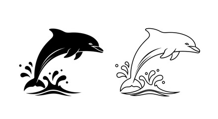 Fototapeta premium Dolphin illustration artwork vector designs Vector