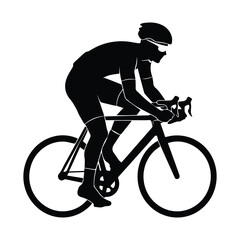 Naklejka premium Professional cyclist riding sleek bicycle with focused expression