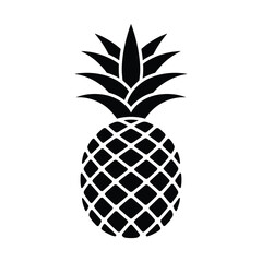 Obraz premium A striking black silhouette of a pineapple with detailed textured skin
