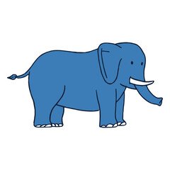 Fototapeta premium Blue elephant simple design