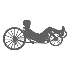 Fototapeta premium Man riding recumbent bicycle