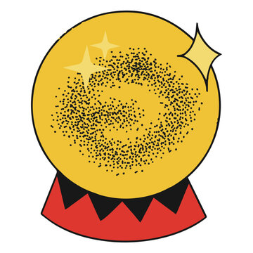 Crystal ball illustration spooky