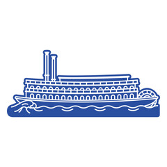 Obraz premium Long blue ship