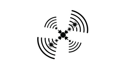 Obraz premium Connected puzzle pieces coming together in unity and harmony with concentric circles symbolizing teamwork and problem-solving