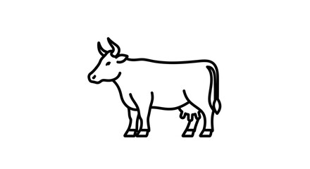 Fototapeta premium Minimalist Illustration of a Bull for Creative Stock Use