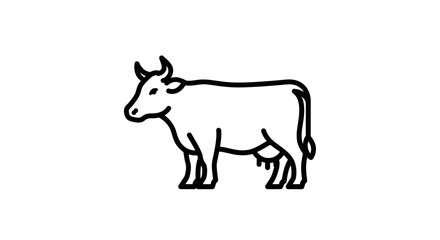 Fototapeta premium Minimalist Illustration of a Cow for Rural and Agricultural Themes
