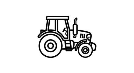 Fototapeta premium Minimalist Line Art Illustration of a Tractor for Agricultural and Farming Design