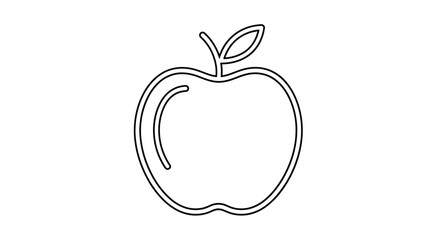 Fototapeta premium Minimalist Line Drawing of an Apple for Creative Design Projects